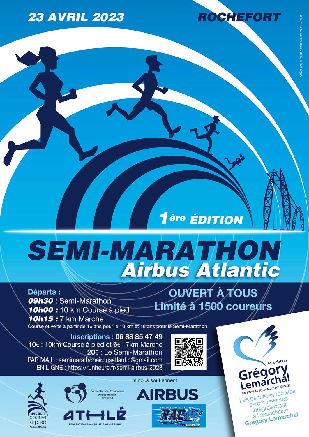 Affiche Semi-Marathon Airbus Atlantic 2023 à Rochefort 