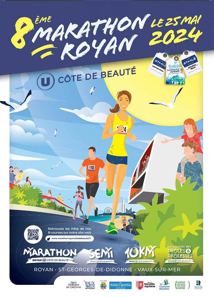 Affiche 2024 Marathon Royan Cote de Beauté Marathon en Nouvelle Aquitaine