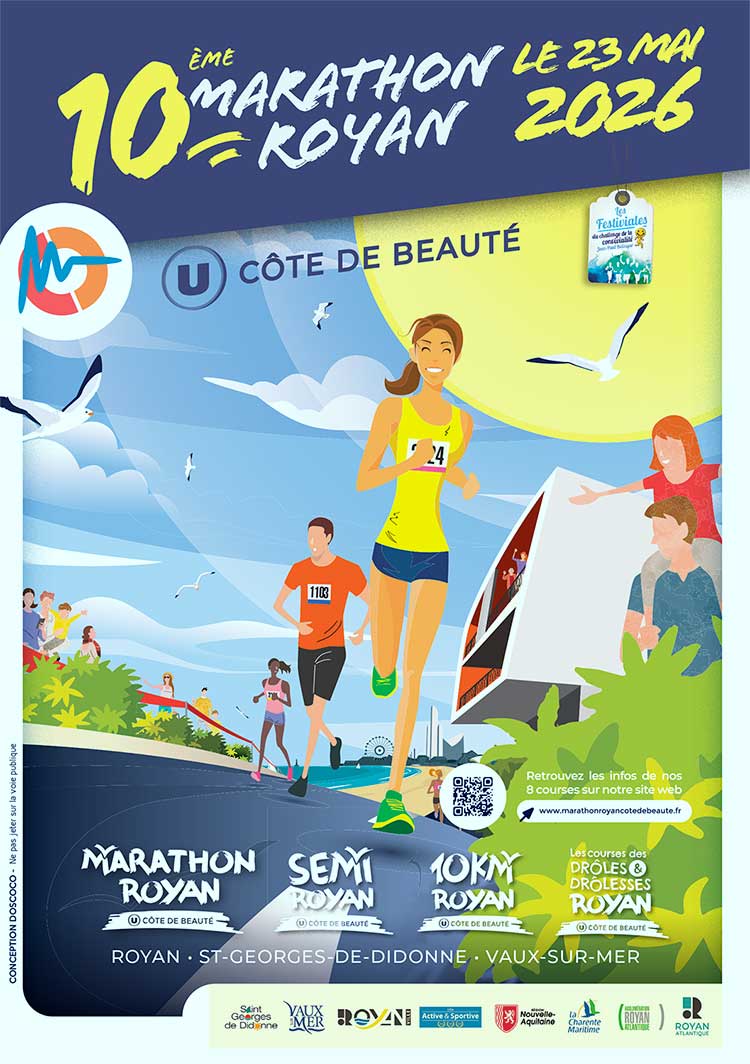 Affiche 2025 Marathon Royan U Cote de Beauté Marathon en Nouvelle Aquitaine