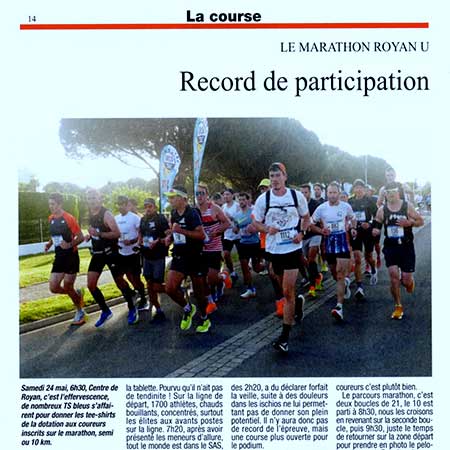 presse 9ème édition 2025 marathon royan côte de beauté
